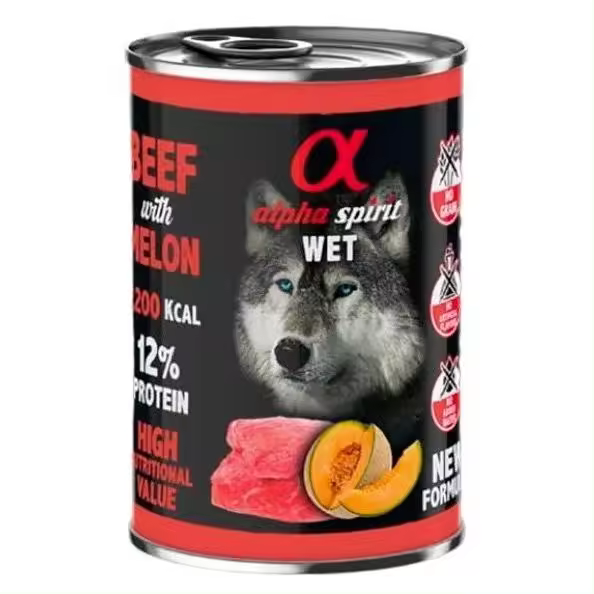 Alpha Spirit Ternera con Melón Perro Latas  Comida Húmeda para PerrosAlpha Spirit Ternera con Melón - 1