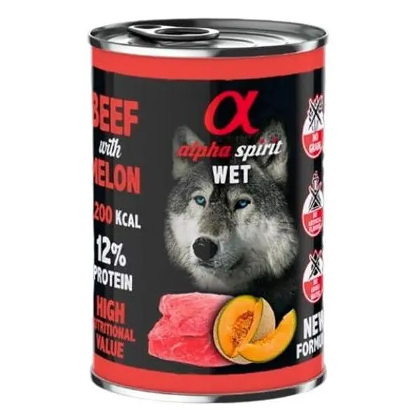 Alpha Spirit Ternera con Melón Perro Latas  Comida Húmeda para PerrosAlpha Spirit Ternera con Melón - 1