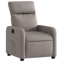 vidaXL Sillón reclinable de tela Gris claro, Gris oscuro, Negro Sillon Dormitorio Sillon Comodos Silla Relax Sillón Sofá - details 4