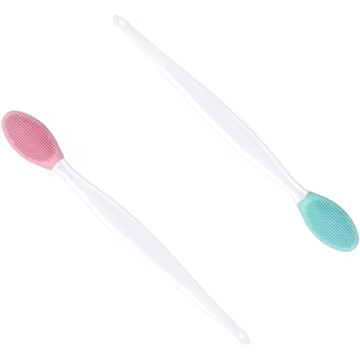 Cepillo exfoliante de silicona para labios, 2 piezas de cepillo exfoliante de silicona de doble cara, cepillo suave para labios de doble cara - 1