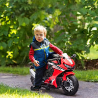 HOMCOM Moto Eléctrica con Licencia Honda para Niños de 3-5 Años Moto a Batería 6V con Faro Bocina Música y Ruedas Auxiliares Extraíbles Carga 30 kg 90x44x52 cm - details 1