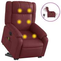 vidaXL Sillón de masaje elevable eléctrico cuero sintético Negro, Crema, Marrón Sillon Dormitorio Sillon Comodos Silla Relax Sillón Sofá - details 4