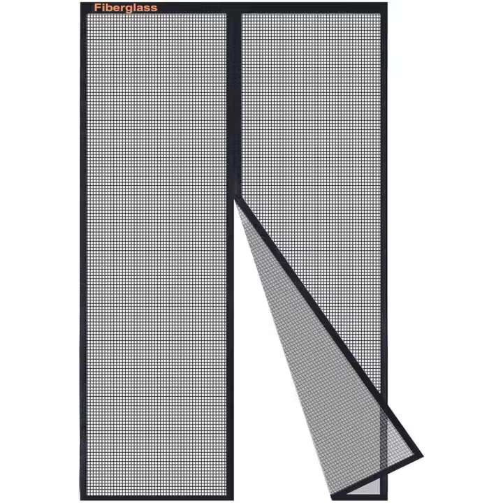 Mosquitera Puerta Magnética 130x210cm en Fibra de Vidrio, Negro - Cortina Mosquitera Puerta Exterior con Imanes, Transpirables, Antimosquitos, para Balcon Patio Corredera - 1