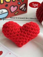 1/2pcs Accesorios De Corazón Tejido a Mano Con Algodón Decoración De Corazón De Durazno Para El Día De San Valentín Regalo - details 2