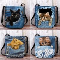 Bolso De Hombro Para Mujer De Gran Capacidad Estampado De Gato Bolso Cruzado Personalizado Ligero Bolsa De Mano Casual De Denuio - details 1