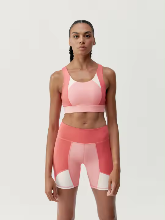 Born Living Yoga Top Darana Sunset Coral/Strawberry Ice/White Chalk - 1