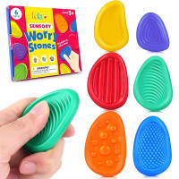 Pack De 6 Piedras De Silicona Para Sensación Fidget Juguete Antiestrés Para Adultos Y Niños Con Autismo Juego De Calmar La Emoción - details 0