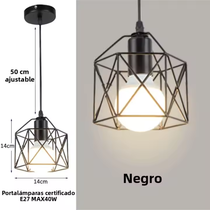 Lámpara Colgante Minimalista Industrial Nórdica Para Restaurante Moderna Creativa Para Sala De Estar Dormitorio Y Pasillo Estilo Retro De Loft Pequeña - 1
