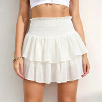 Falda Mini De Encaje Con Cintura Ajustada Y Shorts Integrados Chiffon Con Volantes Para Mujer Y Adolescentes Verano Estilo Fluidez Y Elegancia - details 1