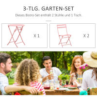Conjunto de muebles de Balcón para 2 personas con Mesa Bistro plegable Y 2 Sillas Rosas para Jardín y patio - details 1