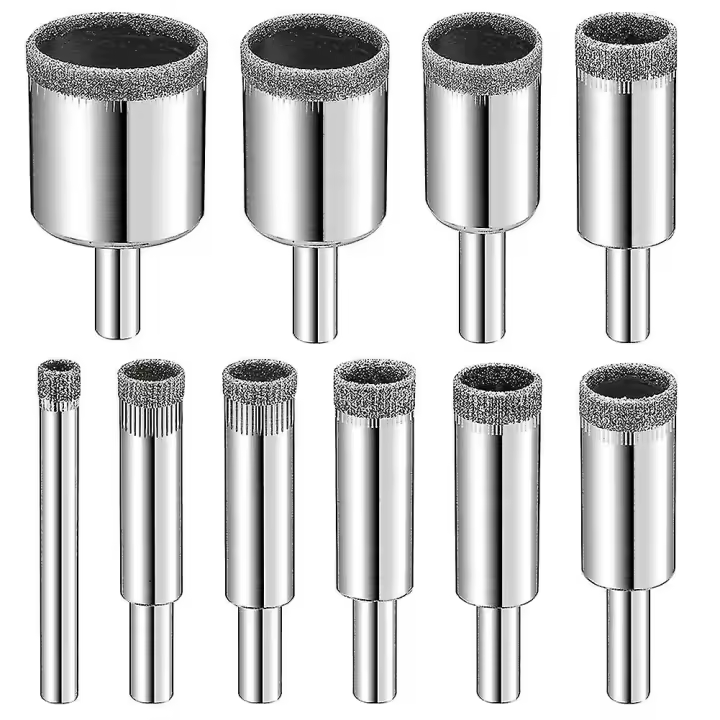 Juego de Brocas de Diamante, 10 piezas de Diamante, Broca de Vidrio para azulejos de Cerámica Porcelana Mármol Granito Bo - 1