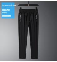 Pantalones Casuales Para Hombre Verano 2025 Ice Silk Delgados Talla Grande Cintura Baja Secado Rápido Joggers De Pierna Ancha Hasta El Tobillo - details 15