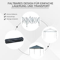 Gazebo Aximadamente 3x3m, Impermeable Estable Resistente al Frío Pop Up Gazebo Ajustable, Protección UV, Tienda de Fiesta Ajustable, Tienda de Jardín con Bolsa, Gazebo de Jardín para Jardín de Camping, gris oscuro - details 3