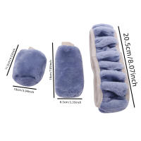 Cubierta De Volante De Coche Personalizada 3pcs Color Sólido Plush Accesorios Para Decoración Automóvil Adecuado Para Mujeres - details 6
