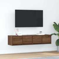 vidaXL Muebles de TV 2 uds 60x31x25,5 cm Madera de ingeniería en color Blanco/Roble negro/Roble artisan y más | almacenamiento funcional diseño moderno para baño dormitorio sala - details 8
