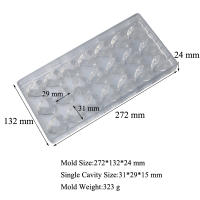 Molde Para Chocolate Meibum 21 Cavity Polycarbonato Con Patrón De Corazón Y Diamante Herramienta De Pastelería Y Repostería Ecológica - details 5