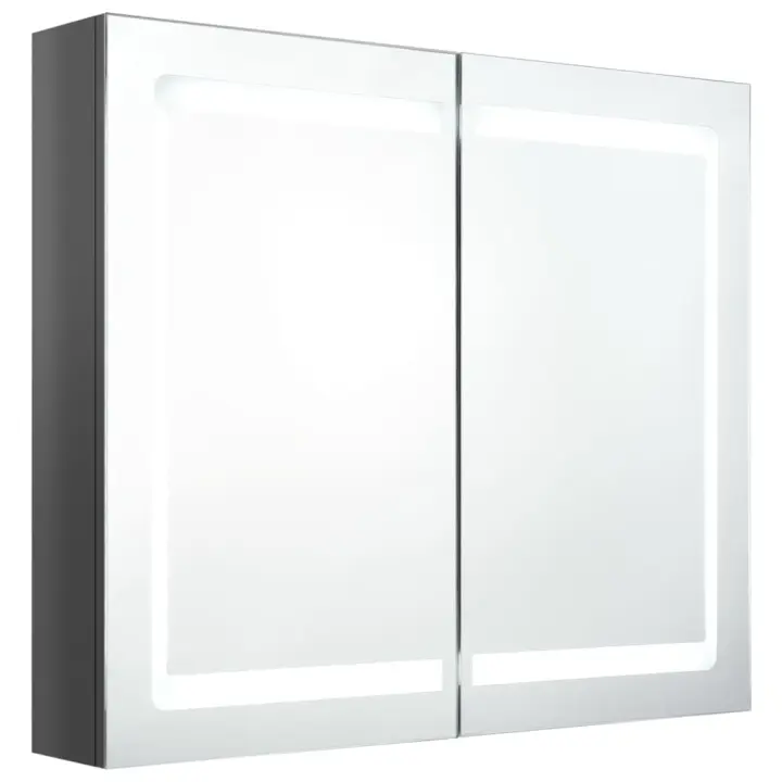 Armario de baño con Espejo Bright LED gris 80x12x68 cm - 1