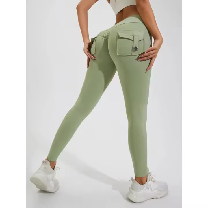 Mallas de Gimnasio para Mujer, pantalones de Yoga de Belta Alta, Mallas sexys de entrenamiento, transpirables, sensentación desnuda, elástica - 1