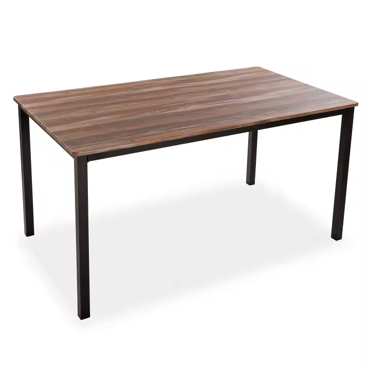 Versa Amaia Mesa de comedor para Cocina, Terraza, Jardín o Comedor, , Medidas (Al x L x An) 76 x 80 x 140 cm, Madera y Metal, Color Negro - 1