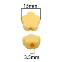 Acerca De 20 Piezas De Abalorios De Acrílico Colores Sólidos Pequeños Con Flores Hechos a Mano Para DIY Joyería De Pareja Accesorios Material De Abalorios - details 3