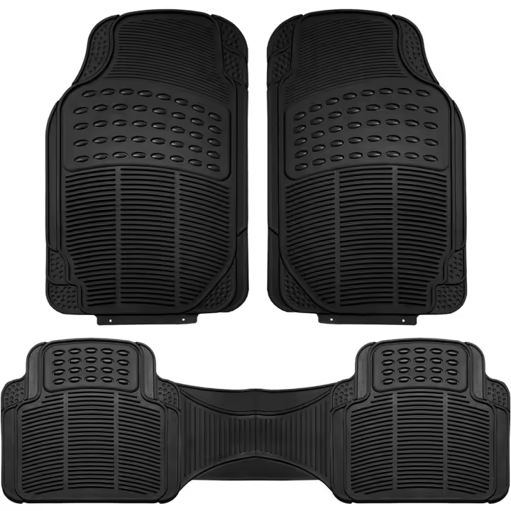 Alfombrillas para el suelo de automóviles, sólidas, para protección contra todo tipo de clima, ajuste universal, recortables, resistentes, se adaptan a la mayoría de los automóviles,SUV y camiones - 1