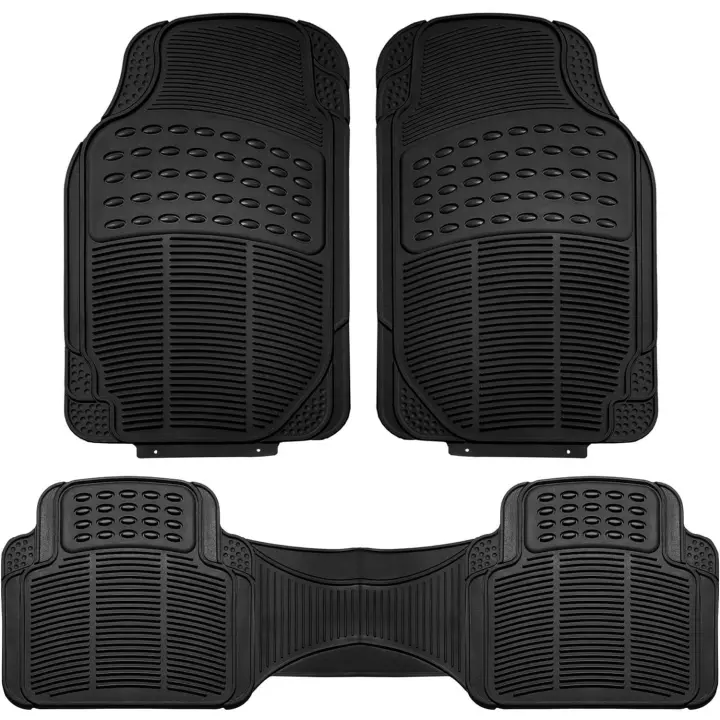 Alfombrillas para el suelo de automóviles, sólidas, para protección contra todo tipo de clima, ajuste universal, recortables, resistentes, se adaptan a la mayoría de los automóviles,SUV y camiones - 1