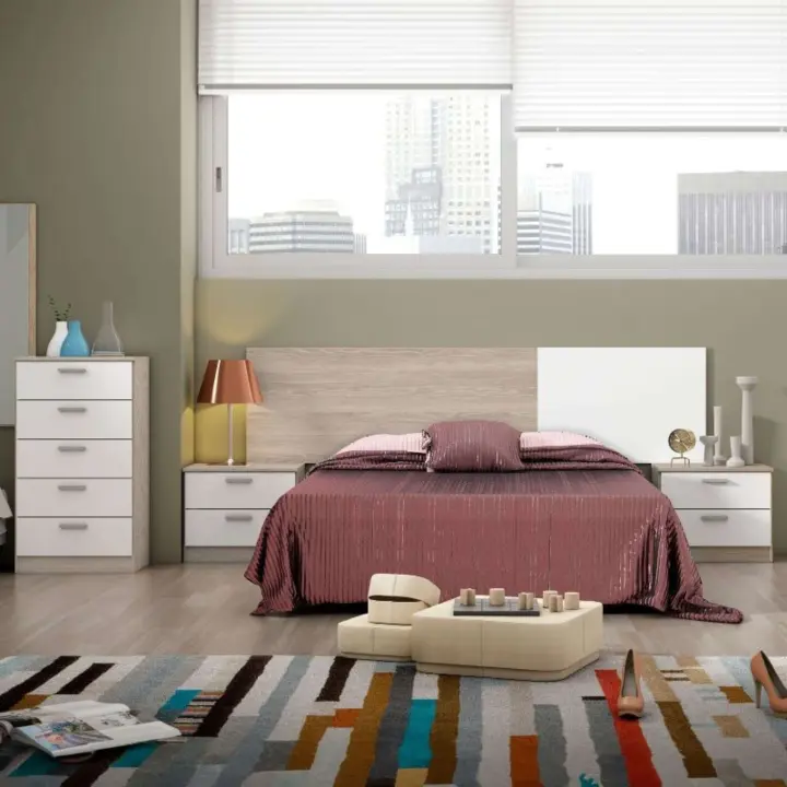 Muebles dormitorio Couple blanco mate y sahara - 1