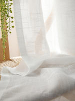 Cortina Transparente Y Sutil Con Patrón Cruzado Para Decoración De Sala De Estar Y Dormitorio Material De Poliéster Tela De Gauze Con Bolso Para Percha - details 6