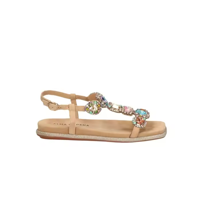 Sandalias Alma en Pena Suede Sand Mujer Multicolor - 1