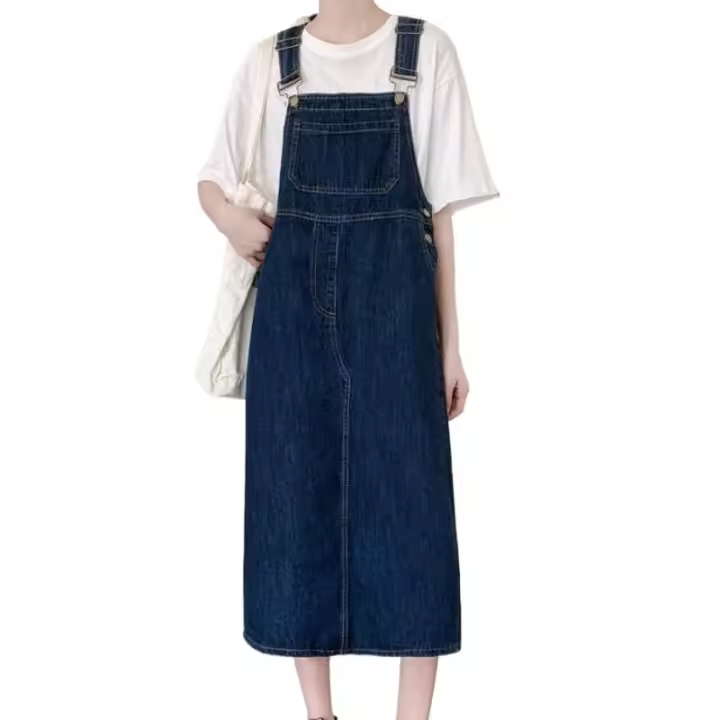 Vestido De Denim Para Mujer Verano Primavera Sin Mangas Con Tirantes Estilo Casual Solado Medio Traje De Mujer Juvenil - 1