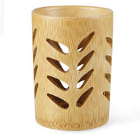 Soporte Para Cepillo De Dientes De Bambú Organizador De Baño Y Cocina Almacenamiento De Palillos Drenaje Eficiente - details 1