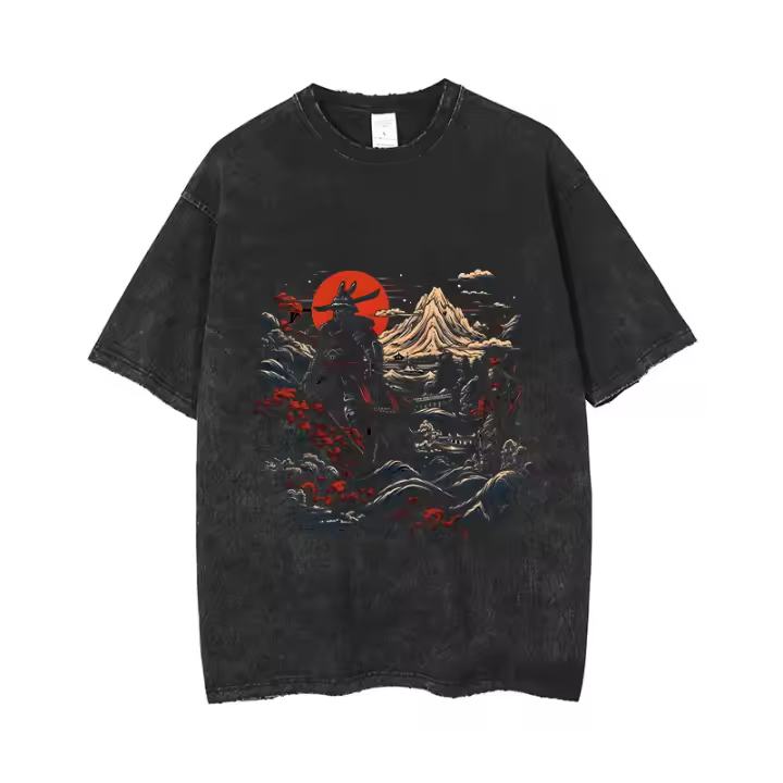 Camiseta Vintage Para Hombre Algodón Holgada Con Mangas Cortas Estampado Acido Camisetas Unisex Casual Transpirable - 1