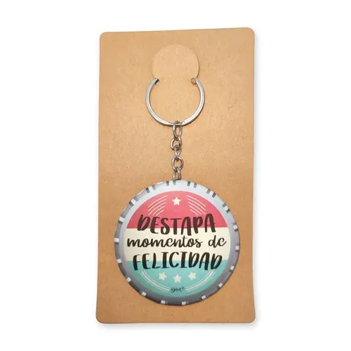 Disok Lote 20 Llaveros Chapa Abridor Felicidad - Regalos para Fiestas y Celebraciones - 1