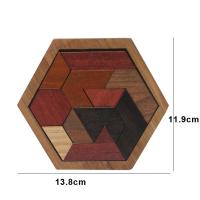 Juego De Rompecabezas Hexagonal Alien Tangram Bloque De Puzzle Clásico Para Niños Juguetes Educativos De Madera Unisex - details 7