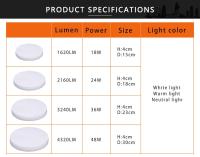 Luz De Techo LED Circular Para Dormitorio Y Balcón Iluminación Interior Fría Y Cálida 18W 24W 36W 48W Vota AC85-265V Luz De Techo Self-Contained - details 10