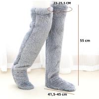 Calcetines Largos De Muñeca Para Mujer Invierno Interior Dormir Fluffy Calcetines Calientes De Pierna Teddy Bear Plush Grueso - details 4