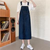 Vestido De Denim Para Mujer Verano Primavera Sin Mangas Con Tirantes Estilo Casual Solado Medio Traje De Mujer Juvenil - details 5