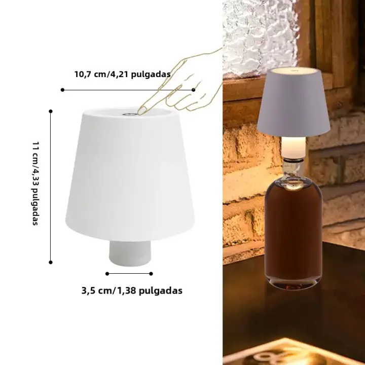 Lámpara De Mesa Inalámbrica LED Recargable Con Sensor De Toque Luz Nocturna Para Lectura Decoración De Hotel Bar Restaurante Dormitorio - 1