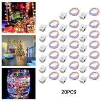 20 Pack Luces De Hilo De Hada 20LED 2M De Cobre Plateado Luzes Alimentadas Por Batería Para Decoración De Bodas Fiesta Navidad - details 0