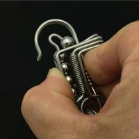 Llavero De Acero Inoxidable Con Hebilla Y Engranajes Estilo Mécanico Para Hombres Adorno De Bola Mate Pequeño Regalo Para Festival - details 2