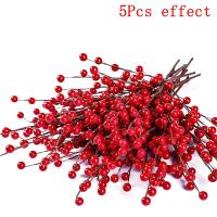 Bouquet De Bayas Rojas Artificiales 33cm Adorno Navideño Para Decoración De Hogar Árbol De Navidad Accesorio De Año Nuevo 2024 - details 11