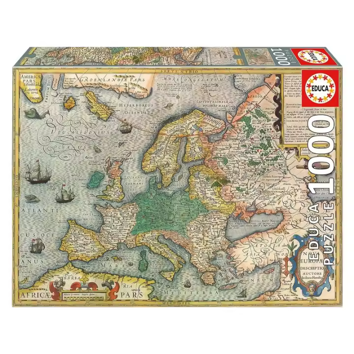 Puzzle de 1000 piezas mapa de Europa con su pegamento 19624 EDUCA BORRAS - 1