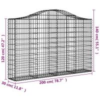 vidaXL Cesta gaviones forma arco hierro galvanizado 200x30x120/140 cm - details 4