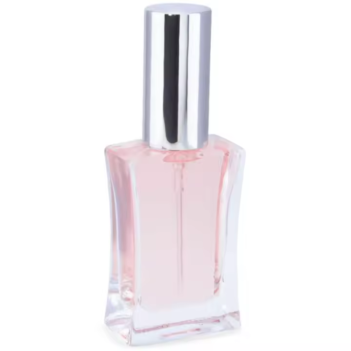 Frasco de Perfume  Silueta Pulverizador Plateado | Recargable y Reutilizable | Ideal para Perfumes Caseros | Diseño Elegante | Envase de Cristal Transparente con Tapón a Presión - 1