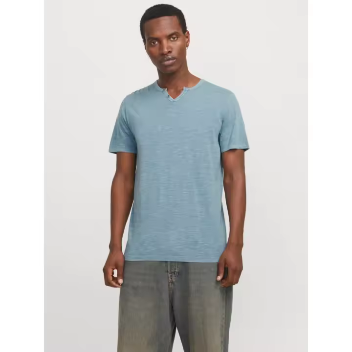 Jjesplit Neck Tee Ss Noos Azul Oceano - 1