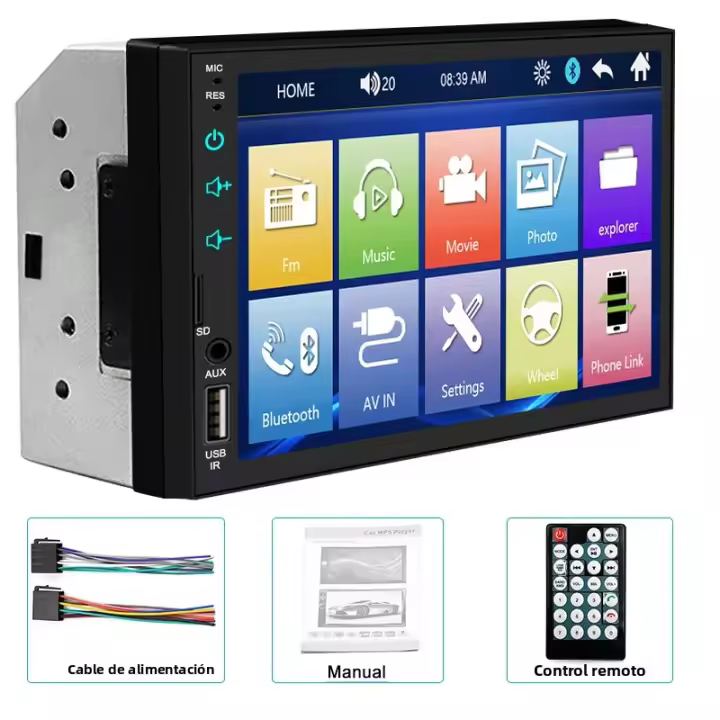 AHOUDY 2 Din Reproductor Multimedia HD Con Pantalla Táctil Para Coche Carplay FM Audio Bluetooth Compatible Con Toyota KIA Ford VW - 1