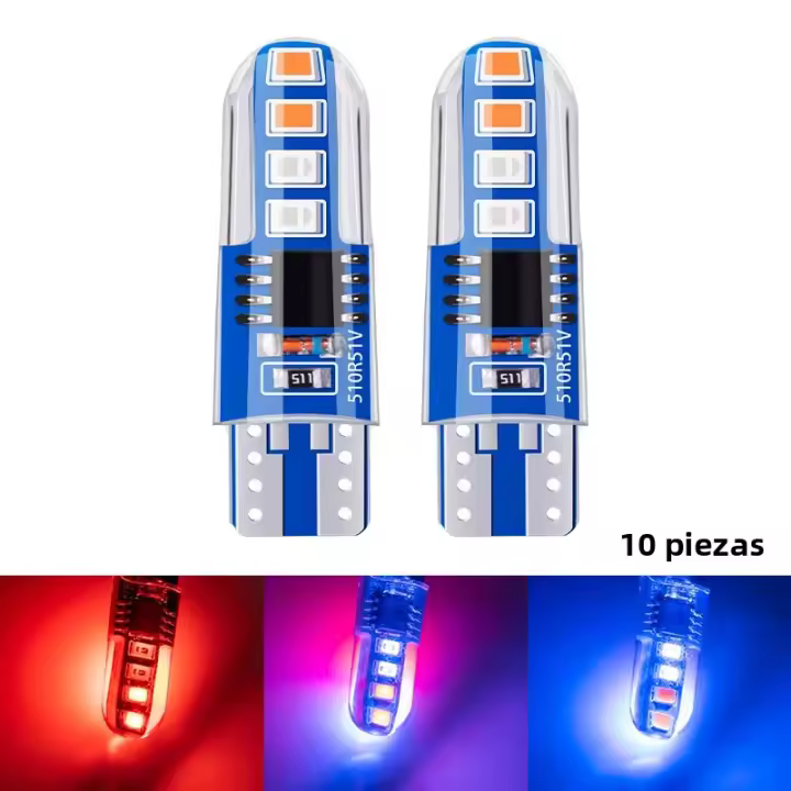 10Pcs Lámparas LED T10 2016 Strobe Luz De Señal Carro Lámparas Flashing W5W Indicador De Luminosidad Transversal Universal 12V - 1