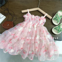 Vestido De Princesa Para Bebé Niña Verano Con Estampado Floral Y Nuevos Alas Traseras Vestido De Cumpleaños Bohemio Sin Mangas Largo Hasta La Rodilla - details 2