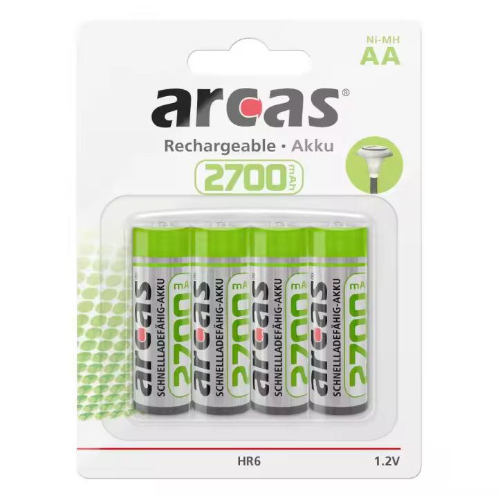 Arcas  Pilas/Baterías recargables  NiMH  HR6 /AA  2700mAh  BP4 - 1