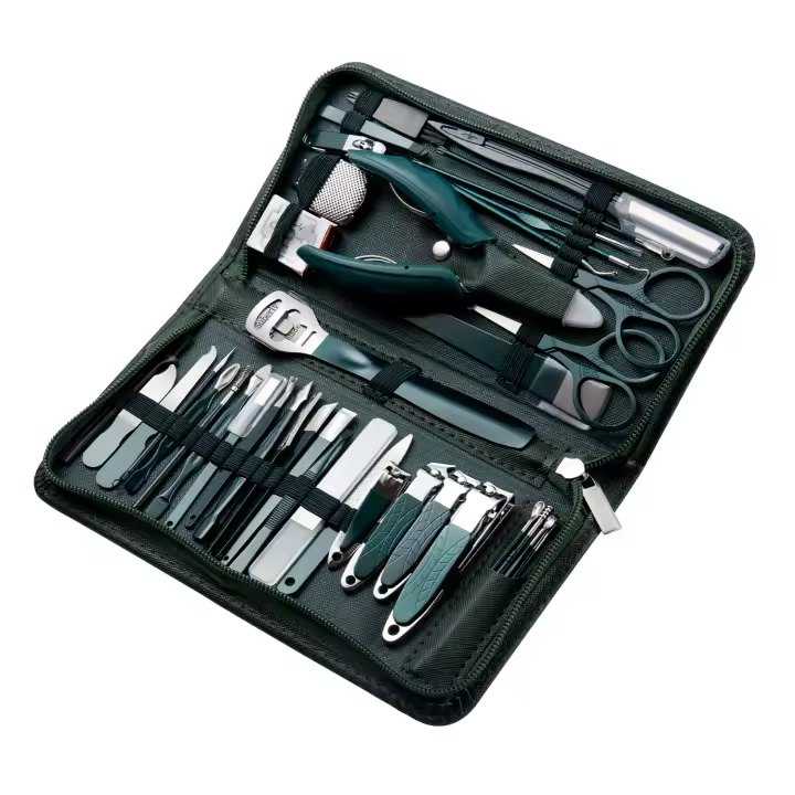 Set De Manicura Y Pedicura 40 Piezas Kit De Tijeras Y Herramientas De Cuidado De Los Pies En Acero Inoxidable Con Estuche De Cuero Incluido Rasos Y Afeitadora De Callos - 1